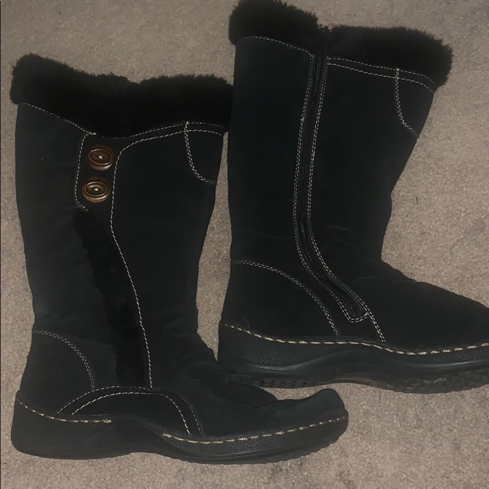 Black Faux Fur Boots